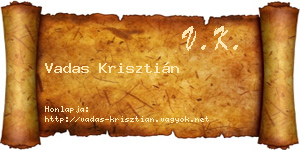 Vadas Krisztián névjegykártya